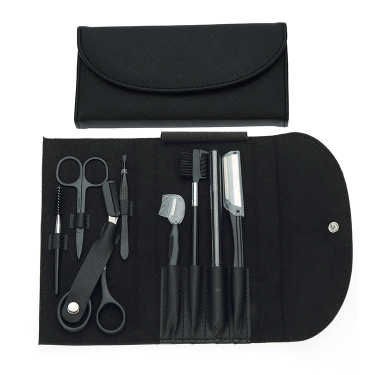 8-Piece Eyebrow Grooming Tool Set Scraper & Tweezers