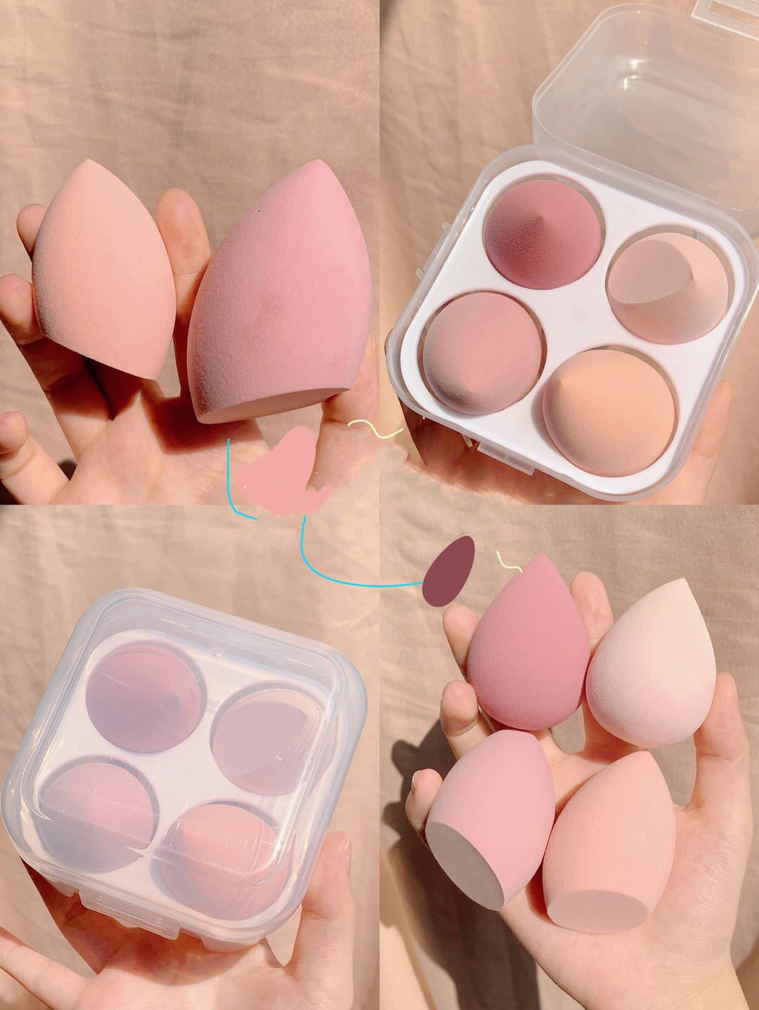 Makeup Sponge Storage Box Makeup Egg Case