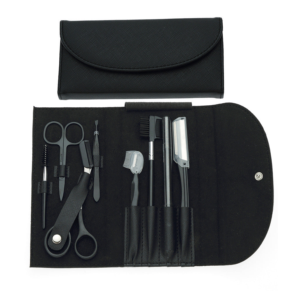 8-Piece Eyebrow Grooming Tool Set Scraper & Tweezers
