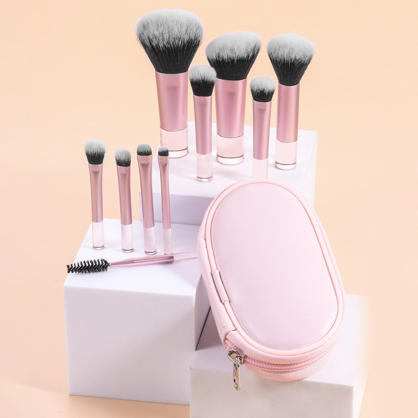 10-Piece Crystal Handle Makeup Brush Set with Bag