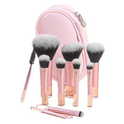 10-Piece Crystal Handle Makeup Brush Set with Bag
