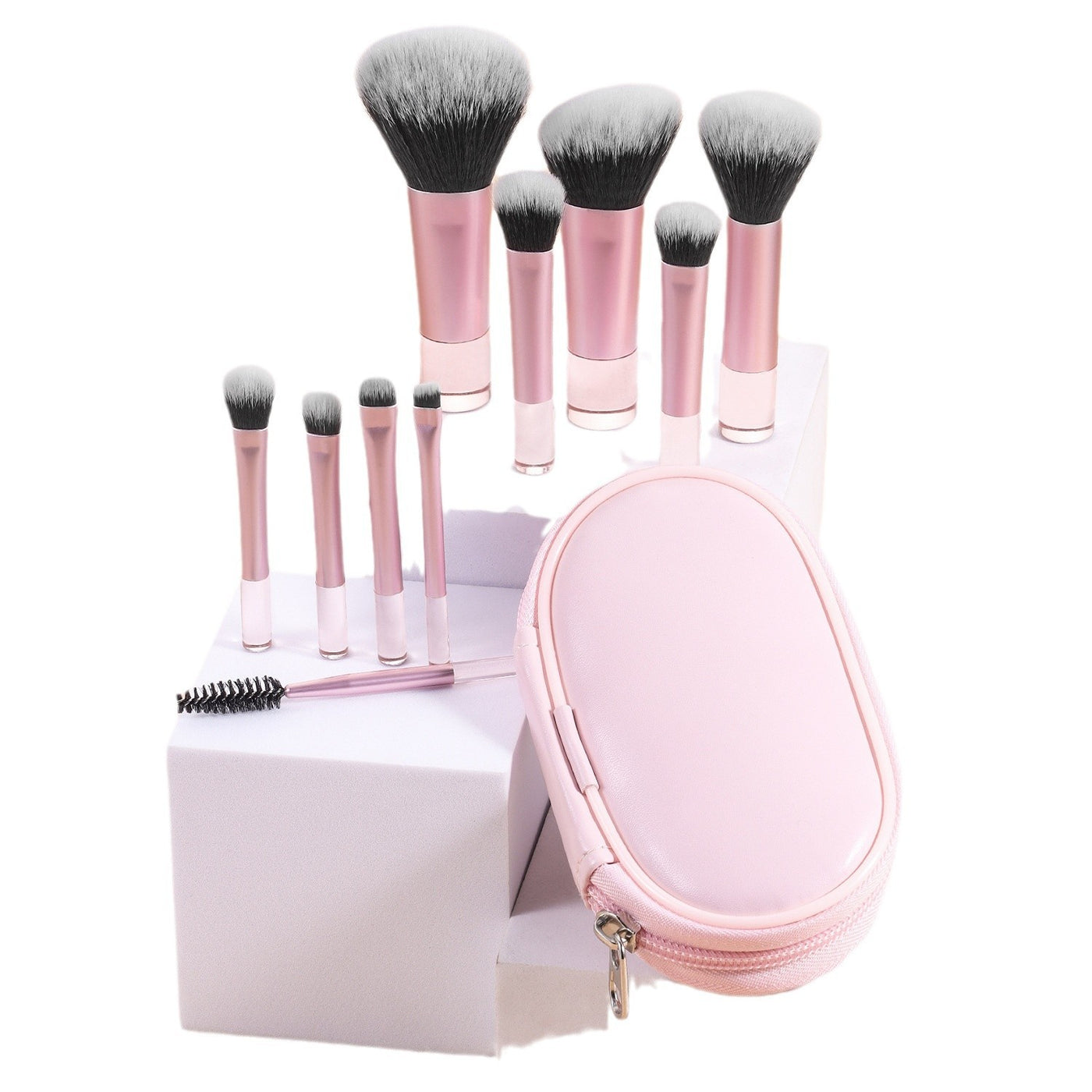10-Piece Crystal Handle Makeup Brush Set with Bag
